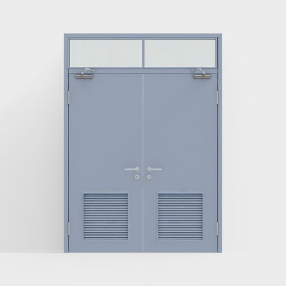 Stylish Blue Double Door 3D model for Contemporary Spaces
