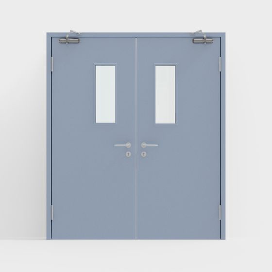 Stylish Double Door 3D model for Contemporary Spaces