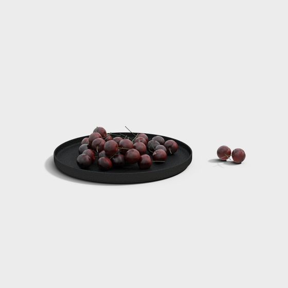 Black Fruit Ornaments 3D Model for Fresh Produce