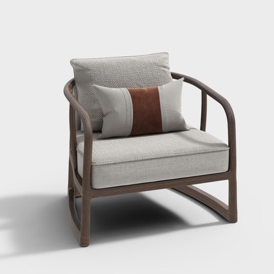 Elegant Low Poly Sofa 3D model for Modern Interiors