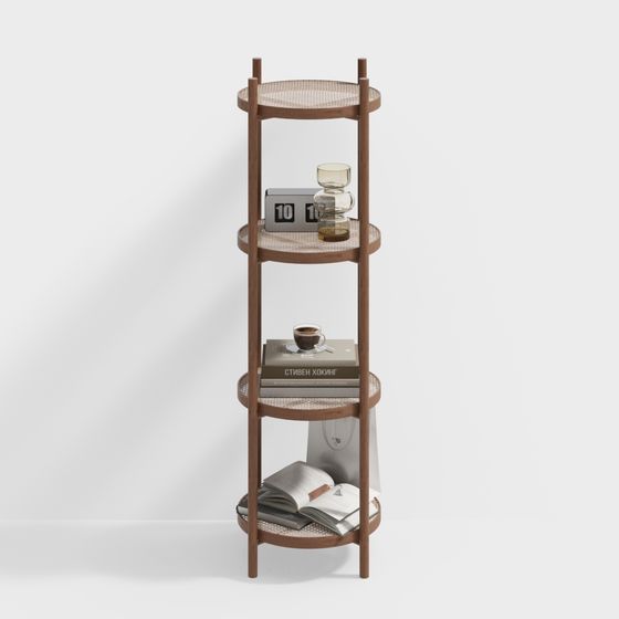 Wooden Woven Bookshelf 3D model