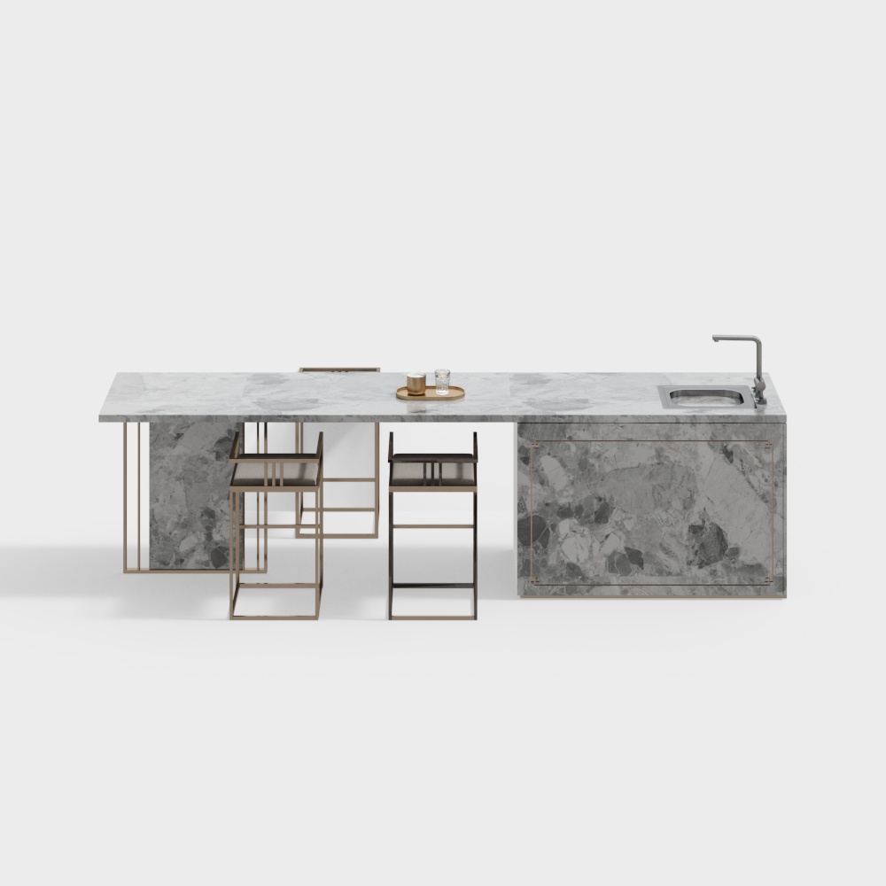 New Chinese style island dining table and chairs