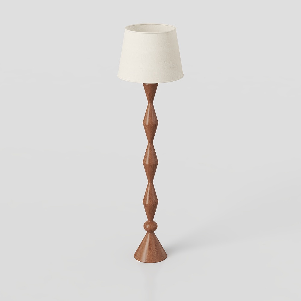 Geometric Design 3D Lamp – Low-Poly Wooden Texture
