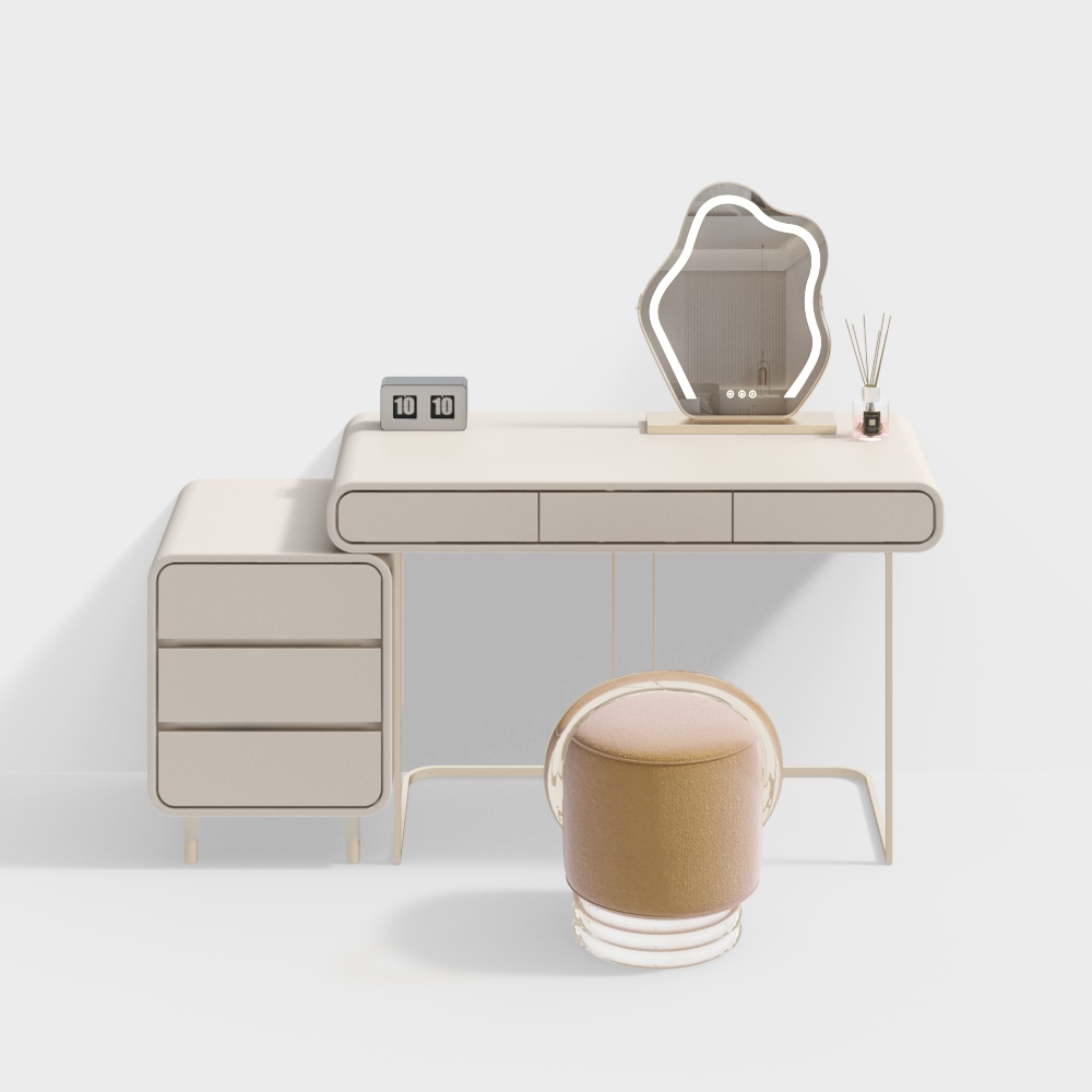 Stylish Modern Dressing Table 3D Model – Low Poly Design