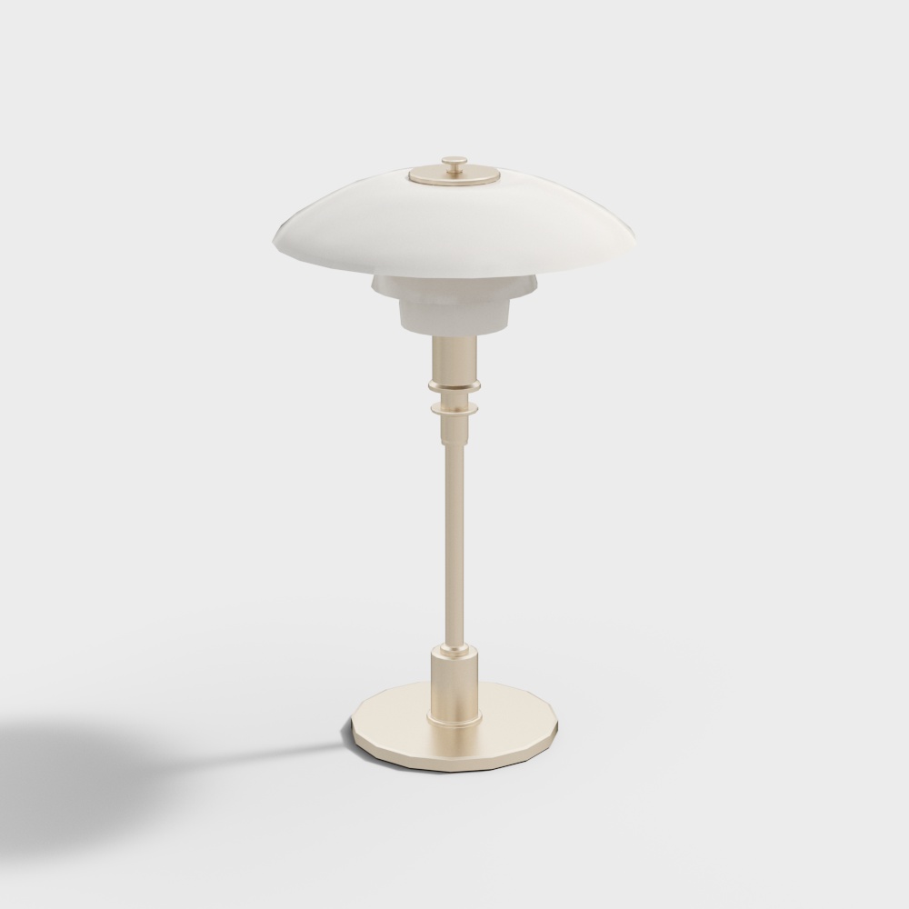 Elegant Table Lamp 3D Model – Scandinavian Gold Frame