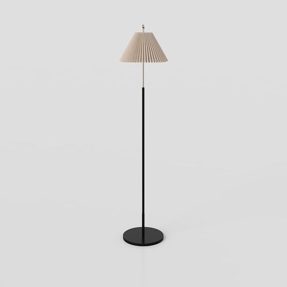 Neo-Chinese Floor Lamp 3D Model - Beige