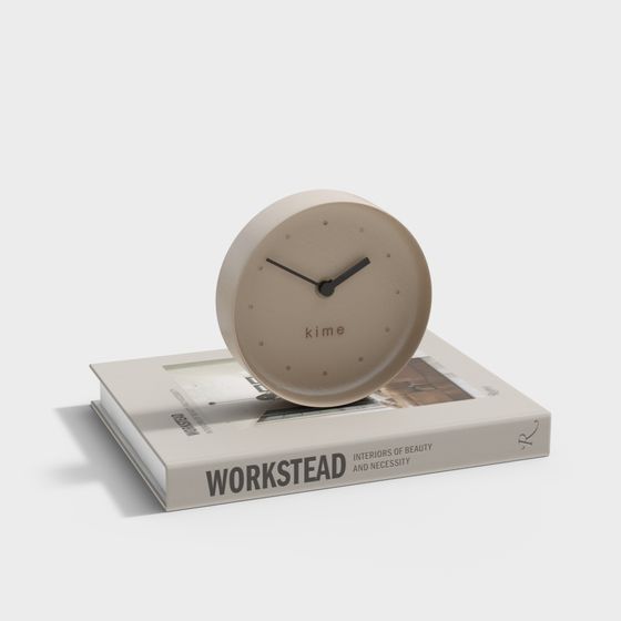 Beige Alarm Clock Ornaments 3D Model
