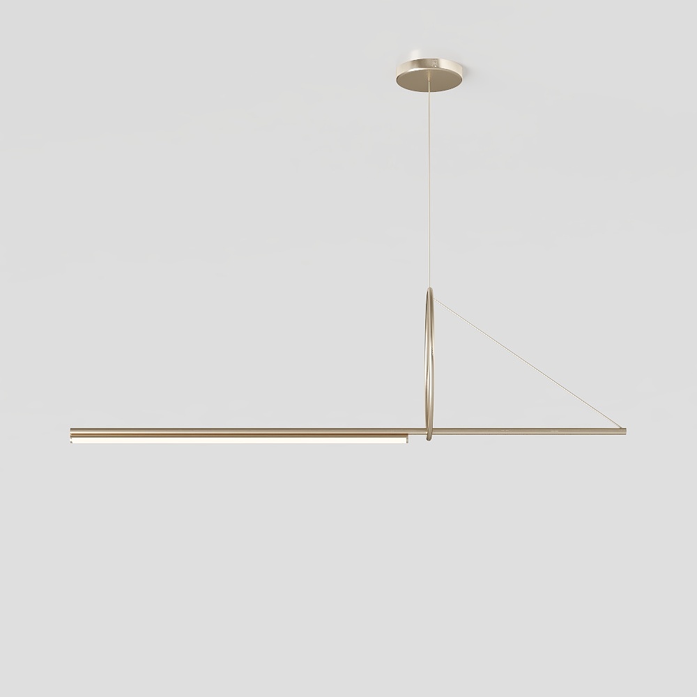 Elegant Pendant Light 3D Model – Minimalist Gold Design