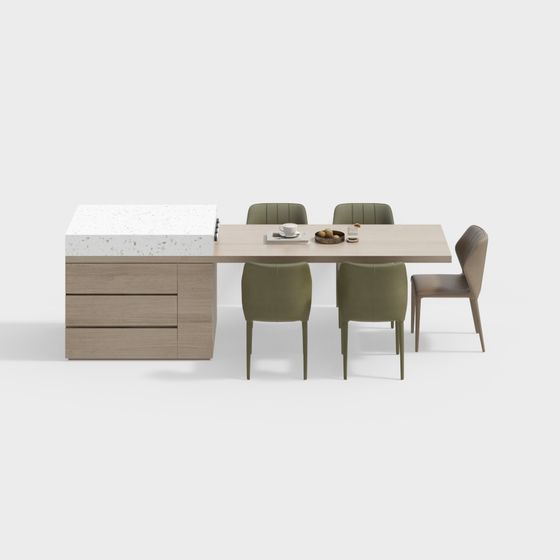 Urban Dining Table 3D model for Modern Spaces