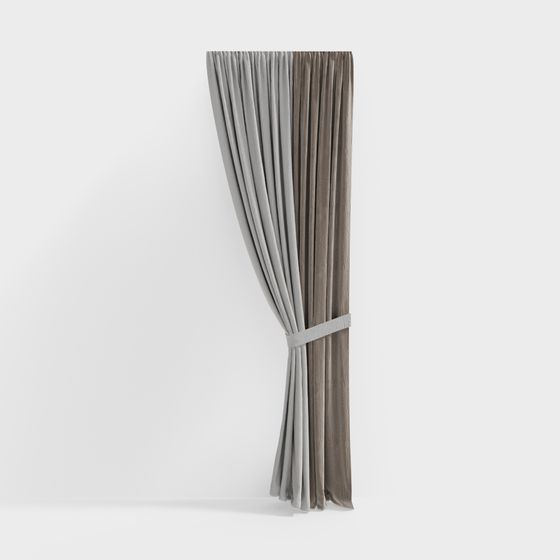 Chic Low-Poly Curtain 3D Model for Modern Spaces