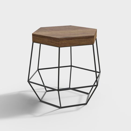 Unique Hexagonal Side Table 3D model