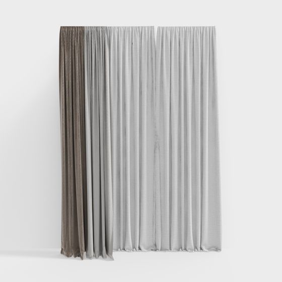 Low-Poly Stylish Curtain 3D model for Modern Interiors