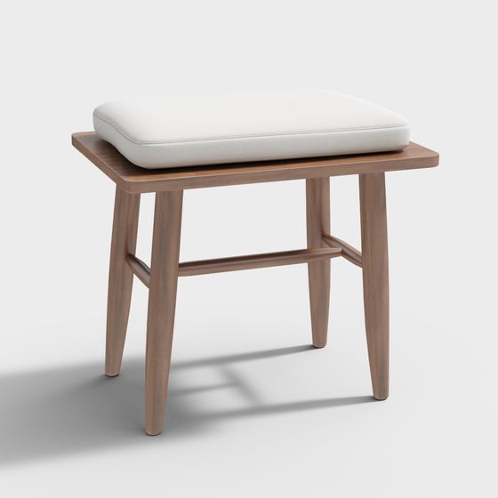 Cozy Cushion Stool 3D model for Modern Spaces