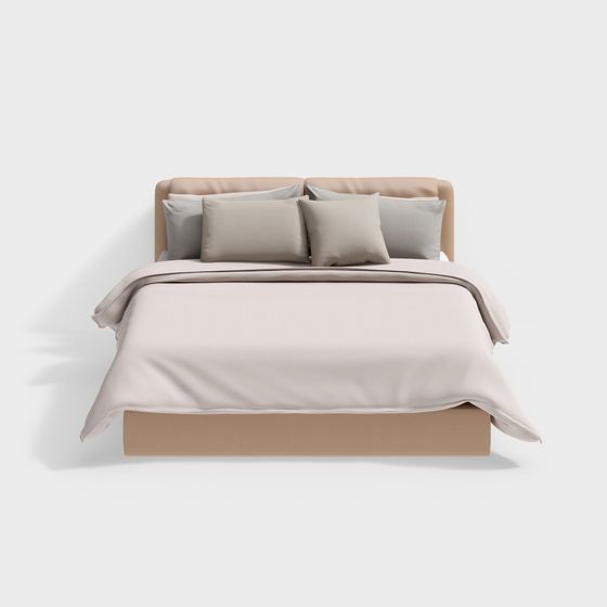 Elegant Low-Poly Bed 3D model for Modern Interiors