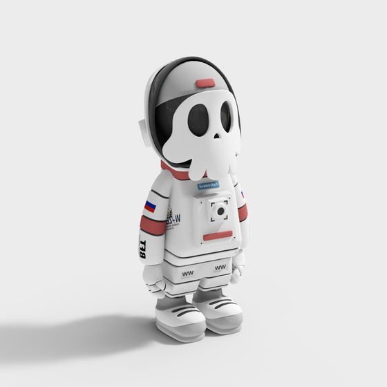 Low Poly Space Skeleton Astronaut 3D model