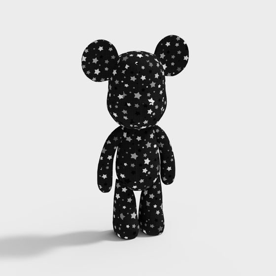Starry Night Bear 3D model with Low-Polygon Design