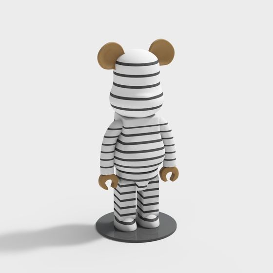 Creative Striped Bear 3D model