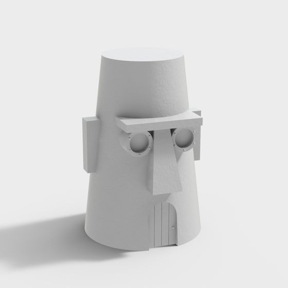 Unique Low-Poly Stone Statue 3D model