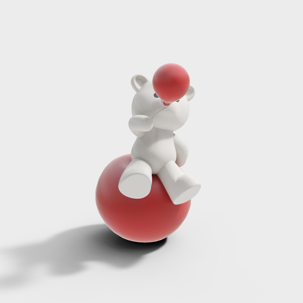 Balloon Bear 3D Model – Low-Poly Playful Design