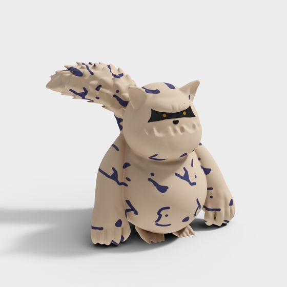 Charming Snow Leopard Hero 3D model