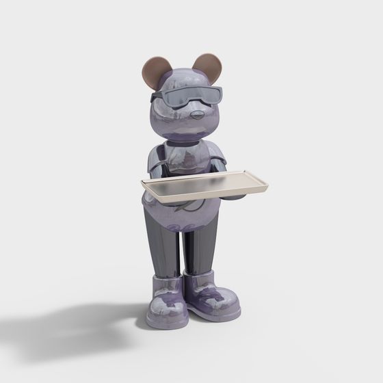 Trendy Mouse Waiter 3D model for Imaginative Uses