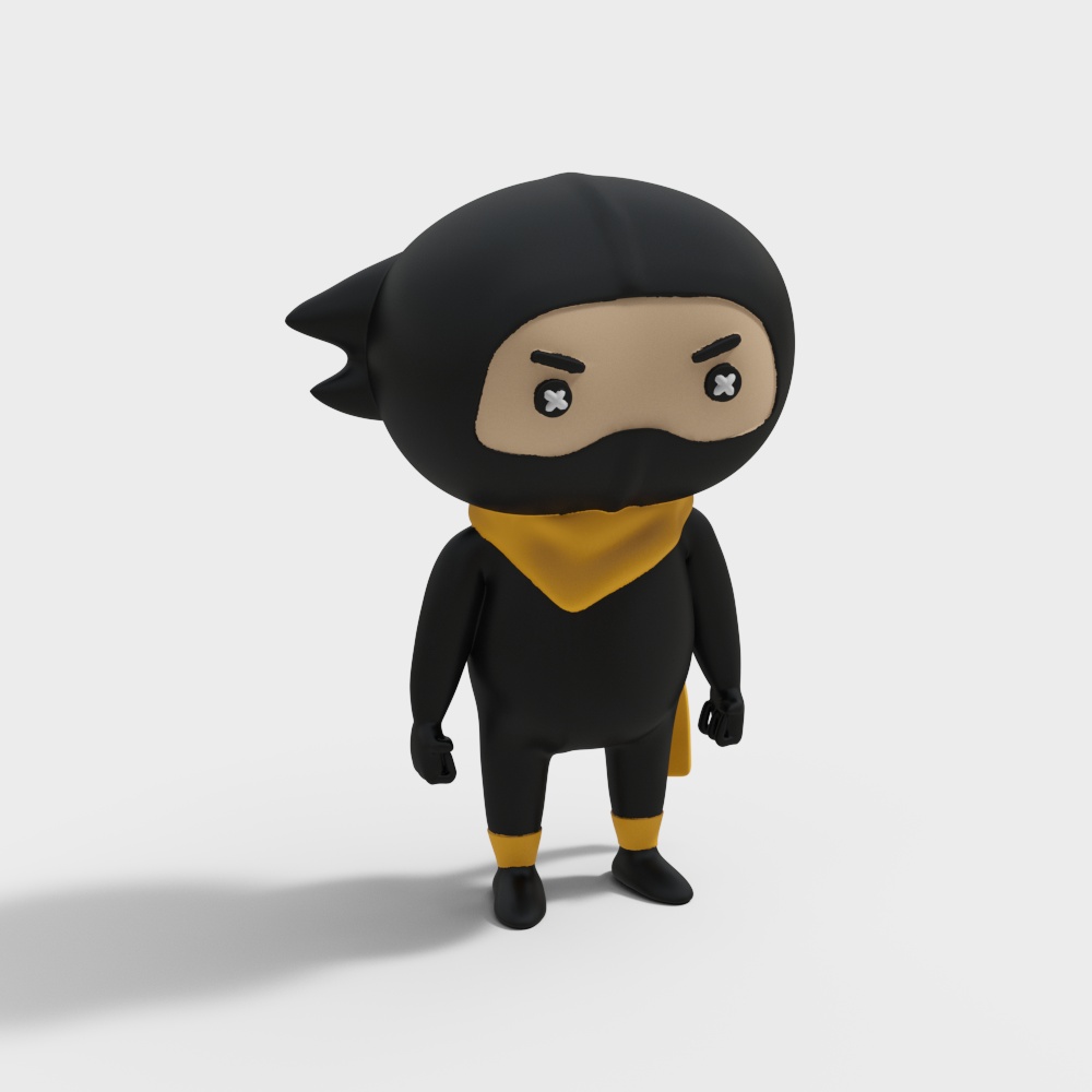 Ninja Kid Low-Poly 3D Model