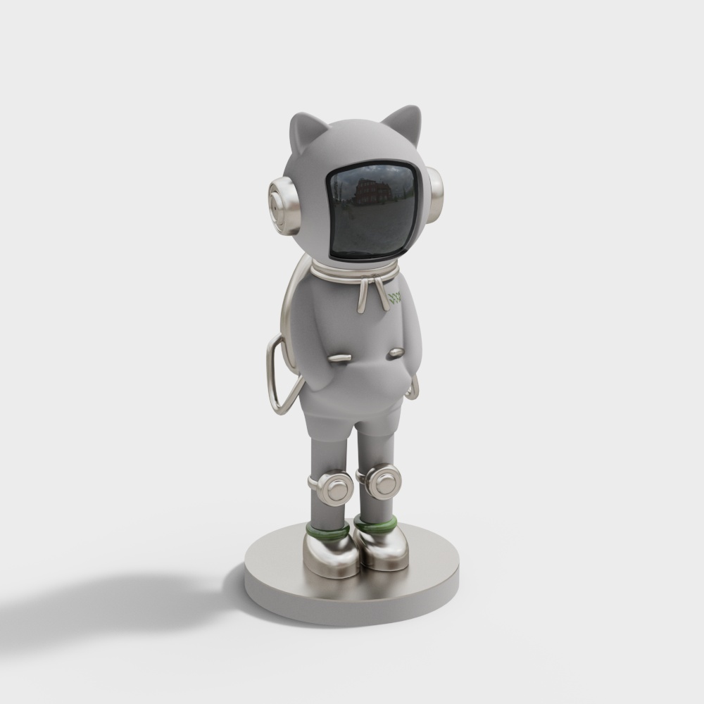 Adorable Astronaut Cat 3D model for Space Exploration