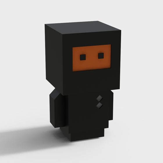Pixel Guardian 3D model for Digital Art