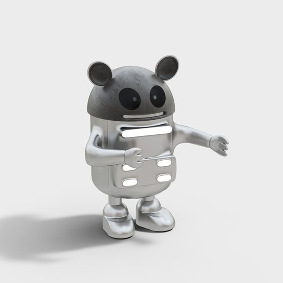 Futuristic Low Polygon Robot 3D model - Meet Rolly