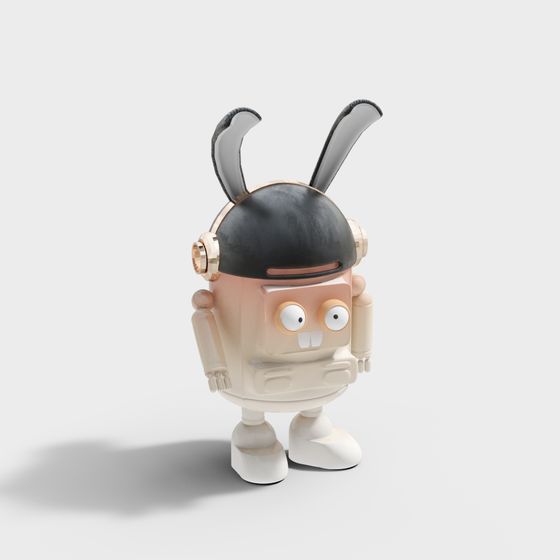 Meet RoboBunny 3D model: Whimsical Charm for Creative Projects