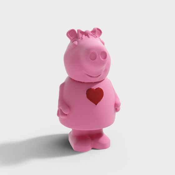 Charming Pink Piggy 3D model