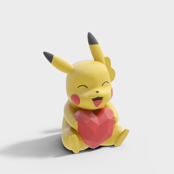 Pikachu with Heart 3D model