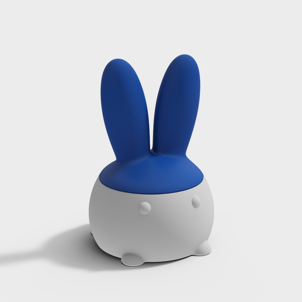 Charming Bunny Chair 3D Model – Playful Low-Poly Design