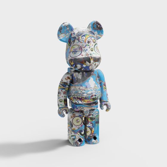 Vibrant Graffiti Bear 3D model
