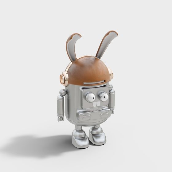 Charming BunnyBot 3D model for Creative Endeavors