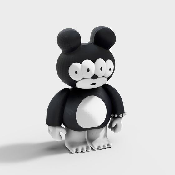 Black and White Bear 3D model