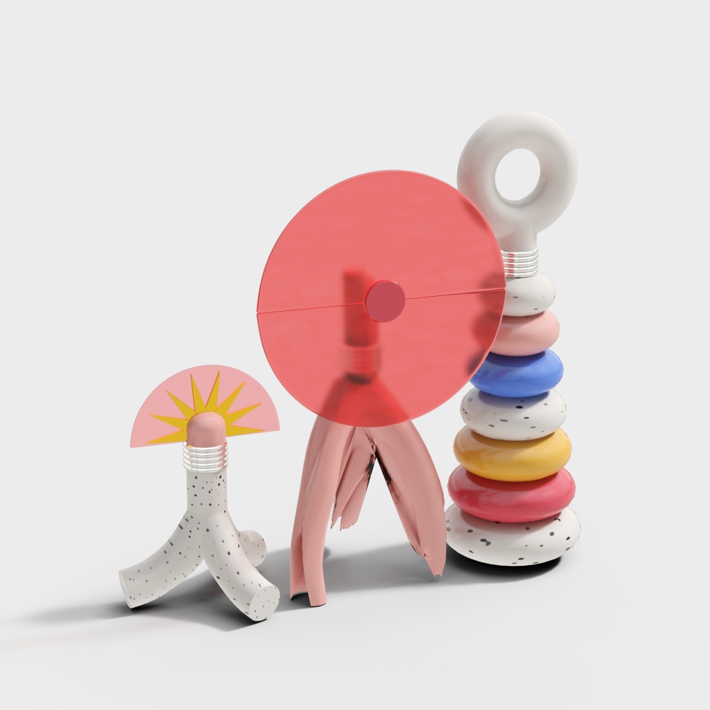 Color Stacker Low Poly 3D Model – Vibrant Artistic Design