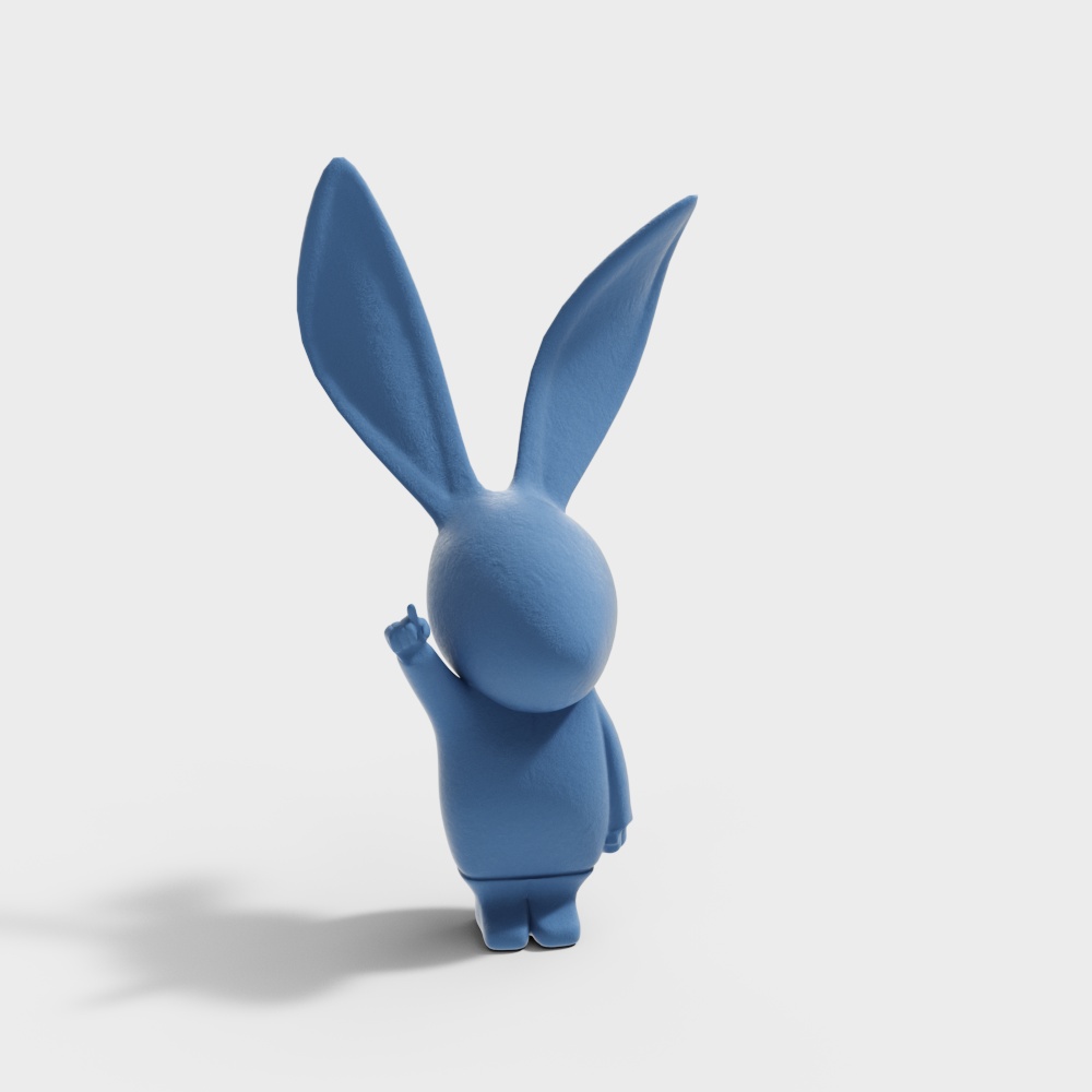 Charming Blue Bunny 3D model