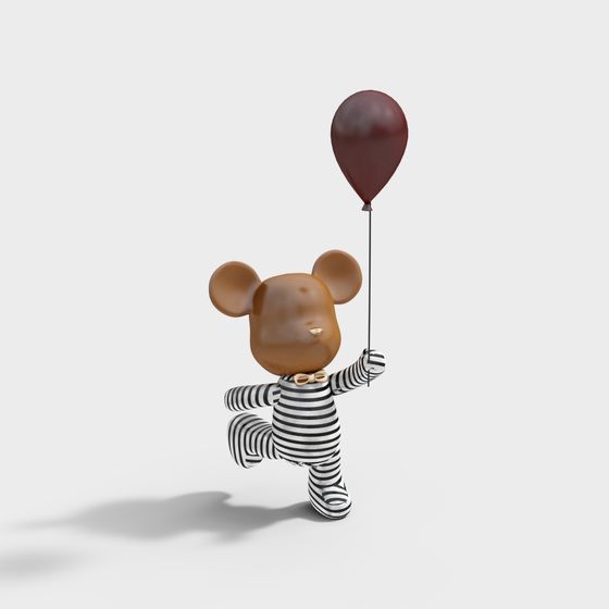 Charming 3D Model of a Dancing Bear