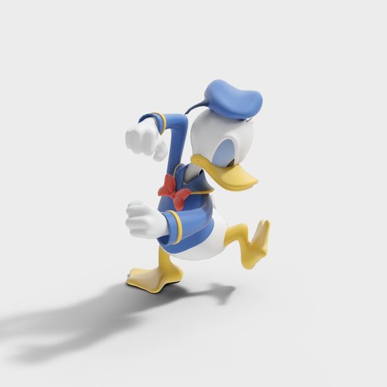 Vibrant Low-Poly Donald Duck 3D model