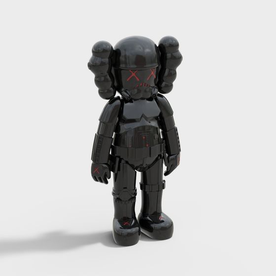 Mechanical Black Bear Low-Poly 3D Model