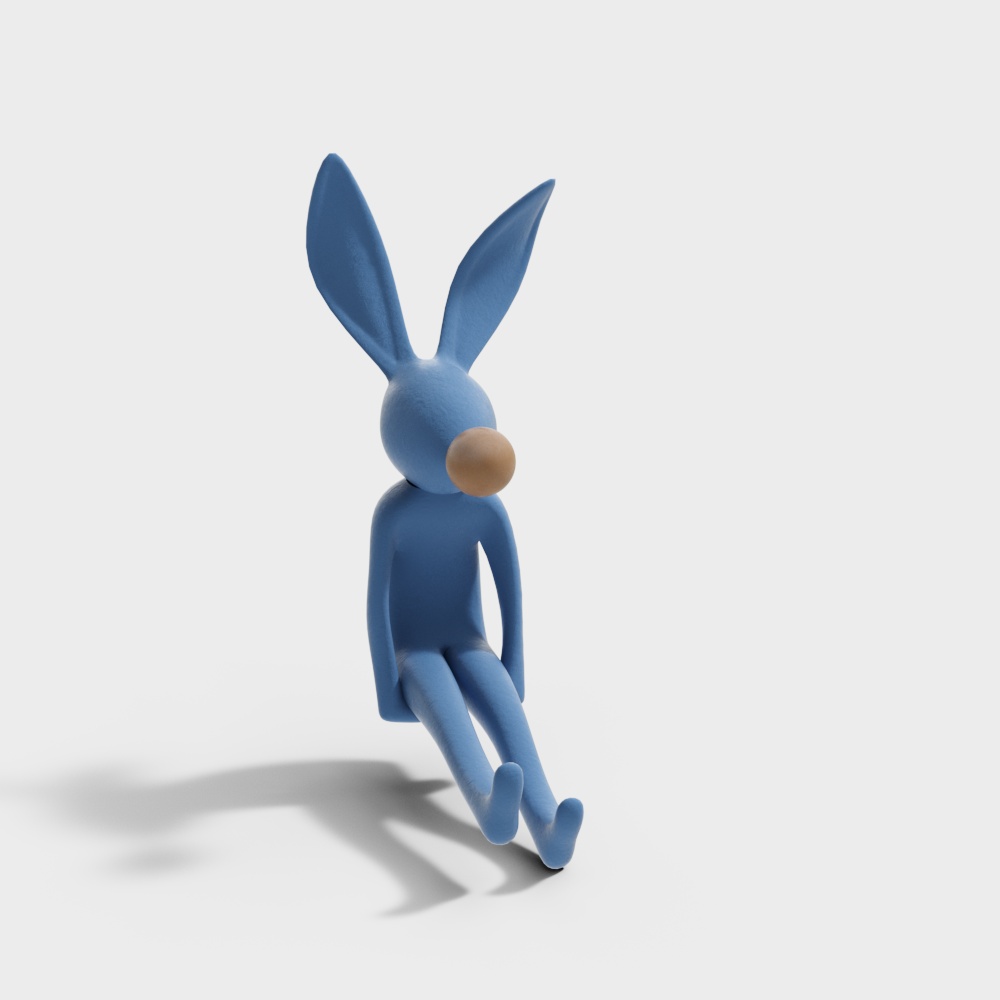 Charming Blue Bunny 3D model for Creative Projects
