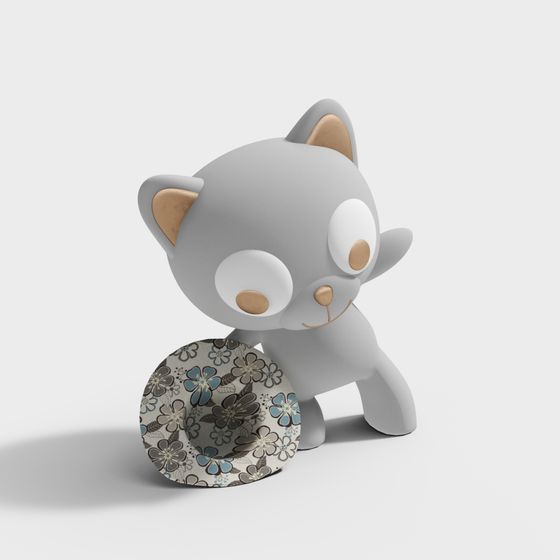 Charming Low-Poly 3D Cat Model