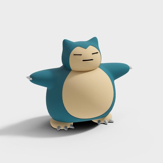 Charming Snorlax 3D model for Creative Projects