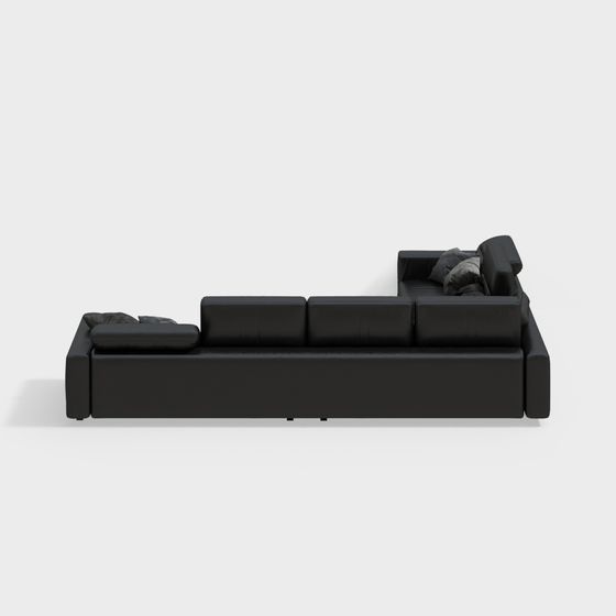 Stylish Low-Poly Modern Sofa 3D model