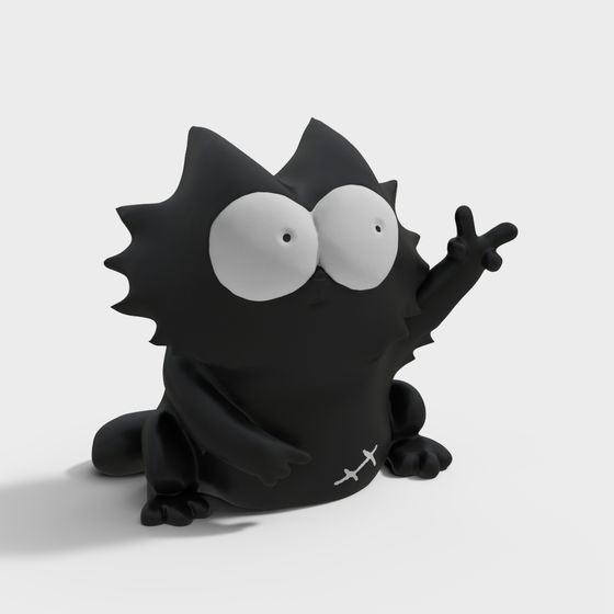 Spiky the Cat 3D model for Creative Projects
