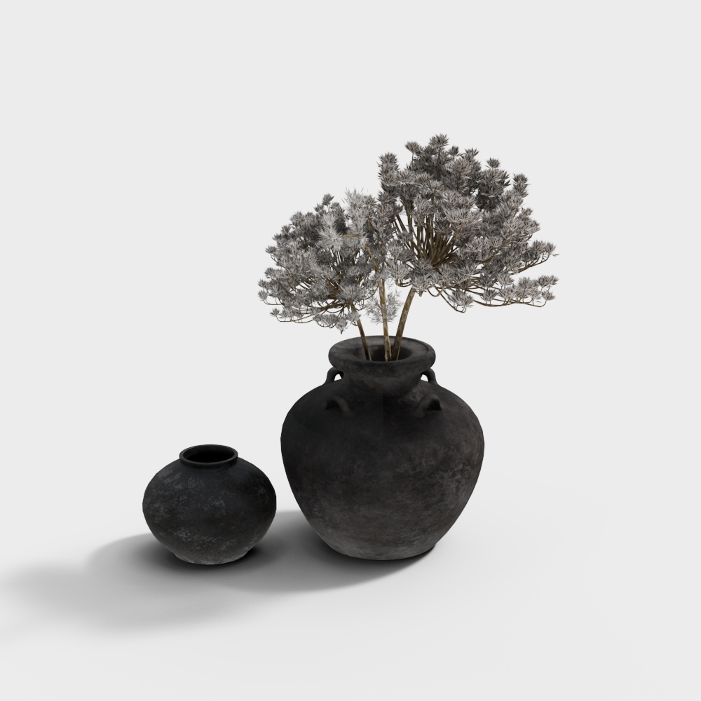 Ancient Ceramic Vase Low Poly 3D Model