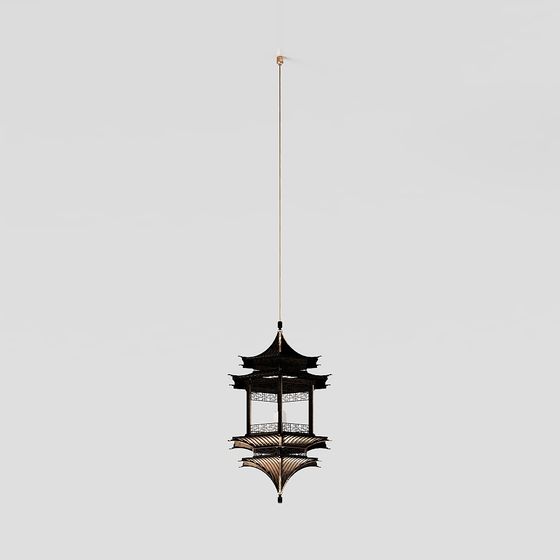 Suspended Ancient Tower Lantern 3D model