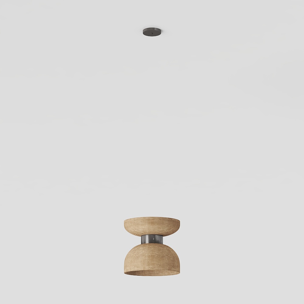 Minimalist Pendant Light 3D Model – Low-Poly Wooden Design