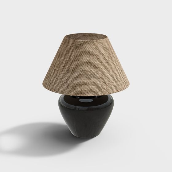 Modern Minimalist Black Ceramic Table Lamp 3D model